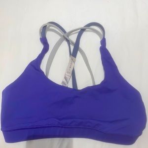 Lulu lemon purple with blue/grey straps sports bra